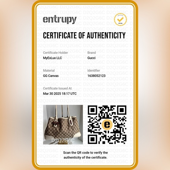 Authentic GUCCI Princy Web Sherry Line Canvas Leather Tote w/COA - Picture 2 of 12